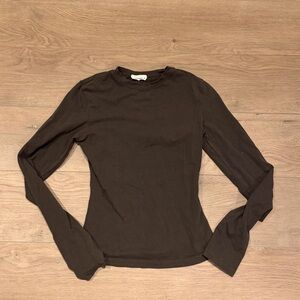 Adanola Dark Brown Long Sleeve Top